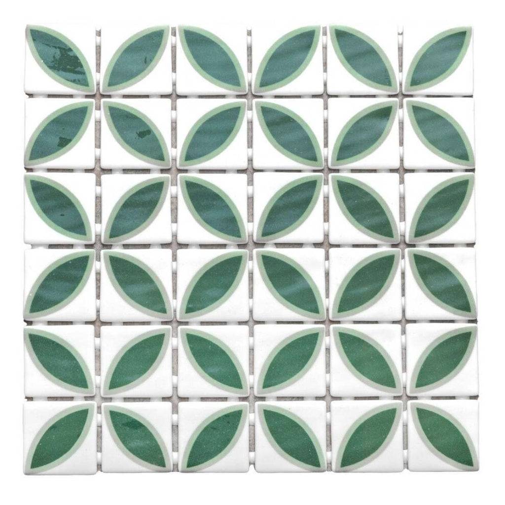 Timeless Penta Lily Glass Mosaic Tile
