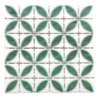 Timeless Penta Lily Glass Mosaic Tile