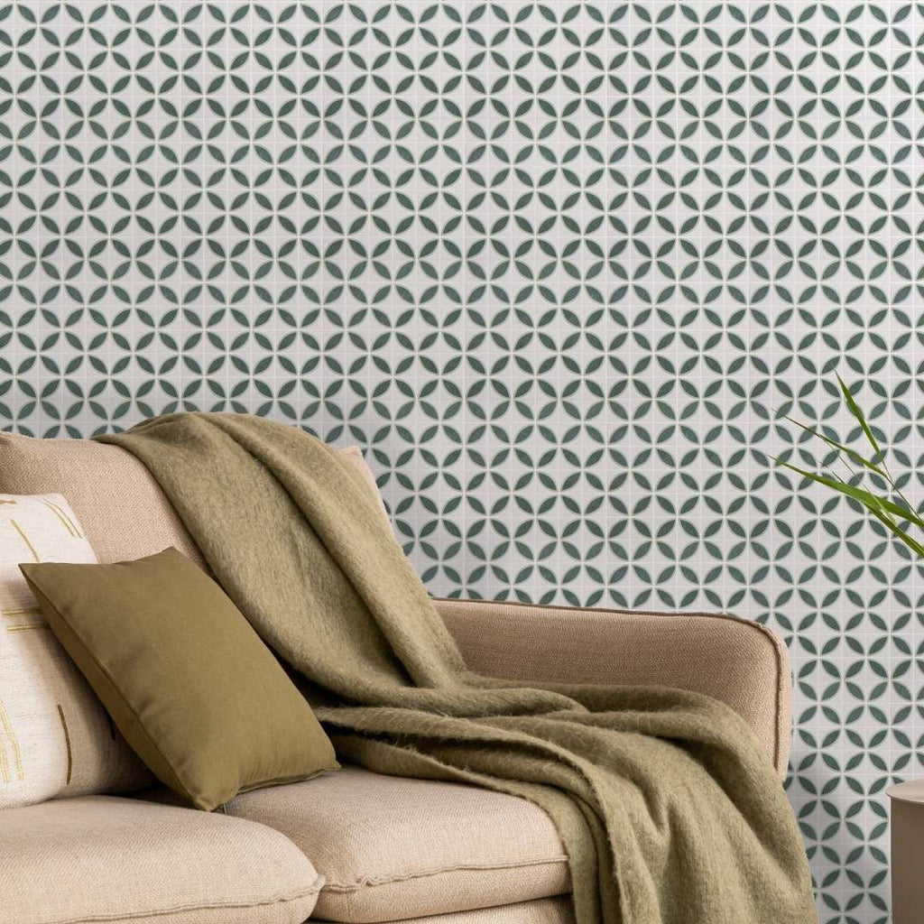 Timeless Penta Lily Glass Mosaic Tile