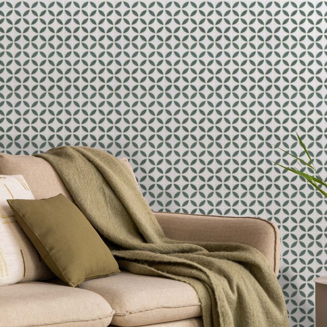 Timeless Penta Lily Glass Mosaic Tile