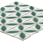 Timeless Penta Lily Glass Mosaic Tile