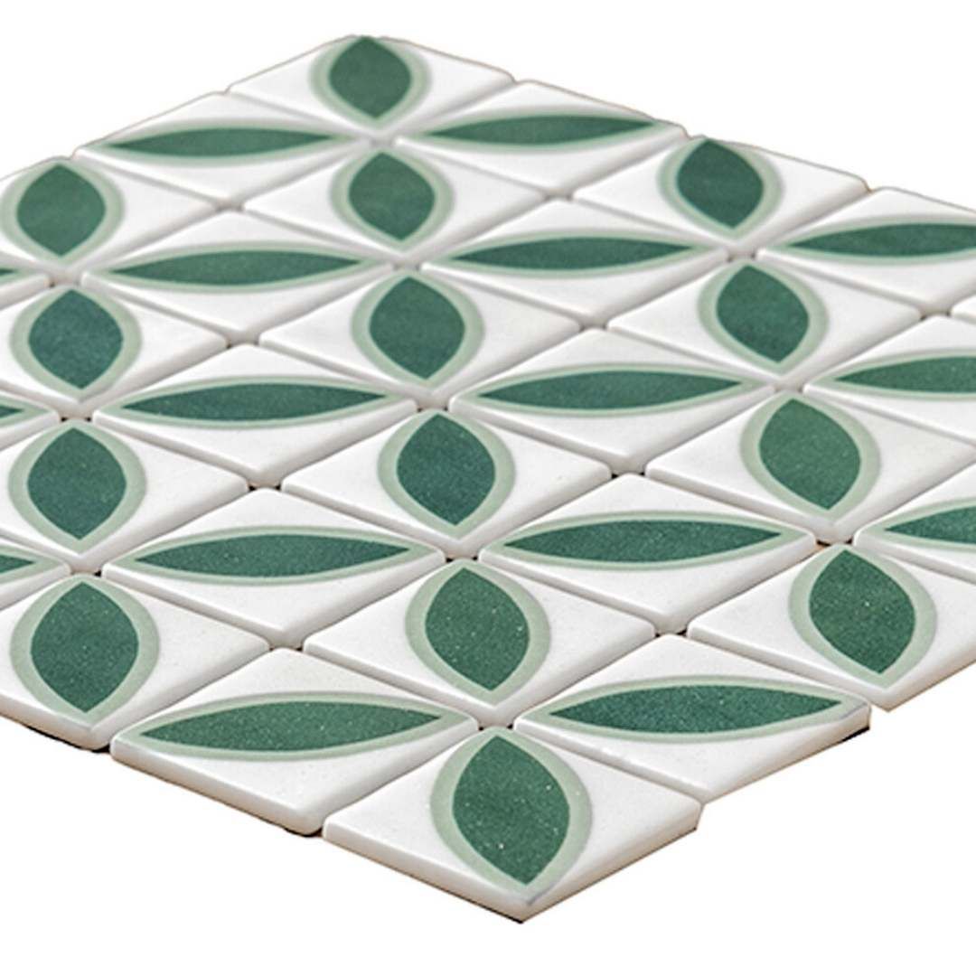 Timeless Penta Lily Glass Mosaic Tile
