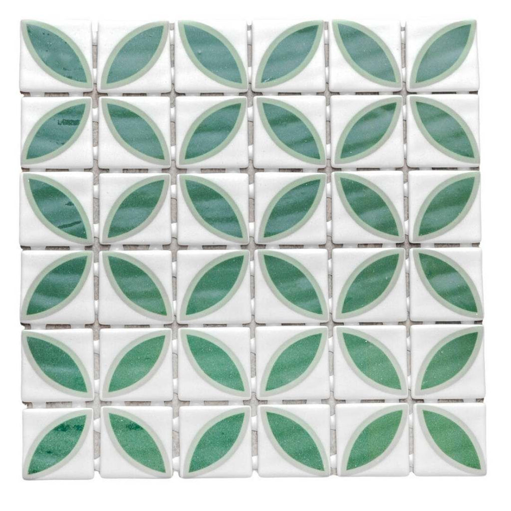 Timeless Penta Lily Glass Mosaic Tile