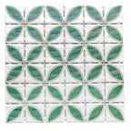 Timeless Penta Lily Glass Mosaic Tile