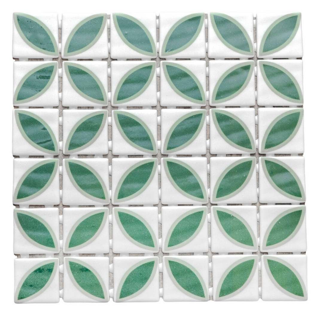 Timeless Penta Lily Glass Mosaic Tile