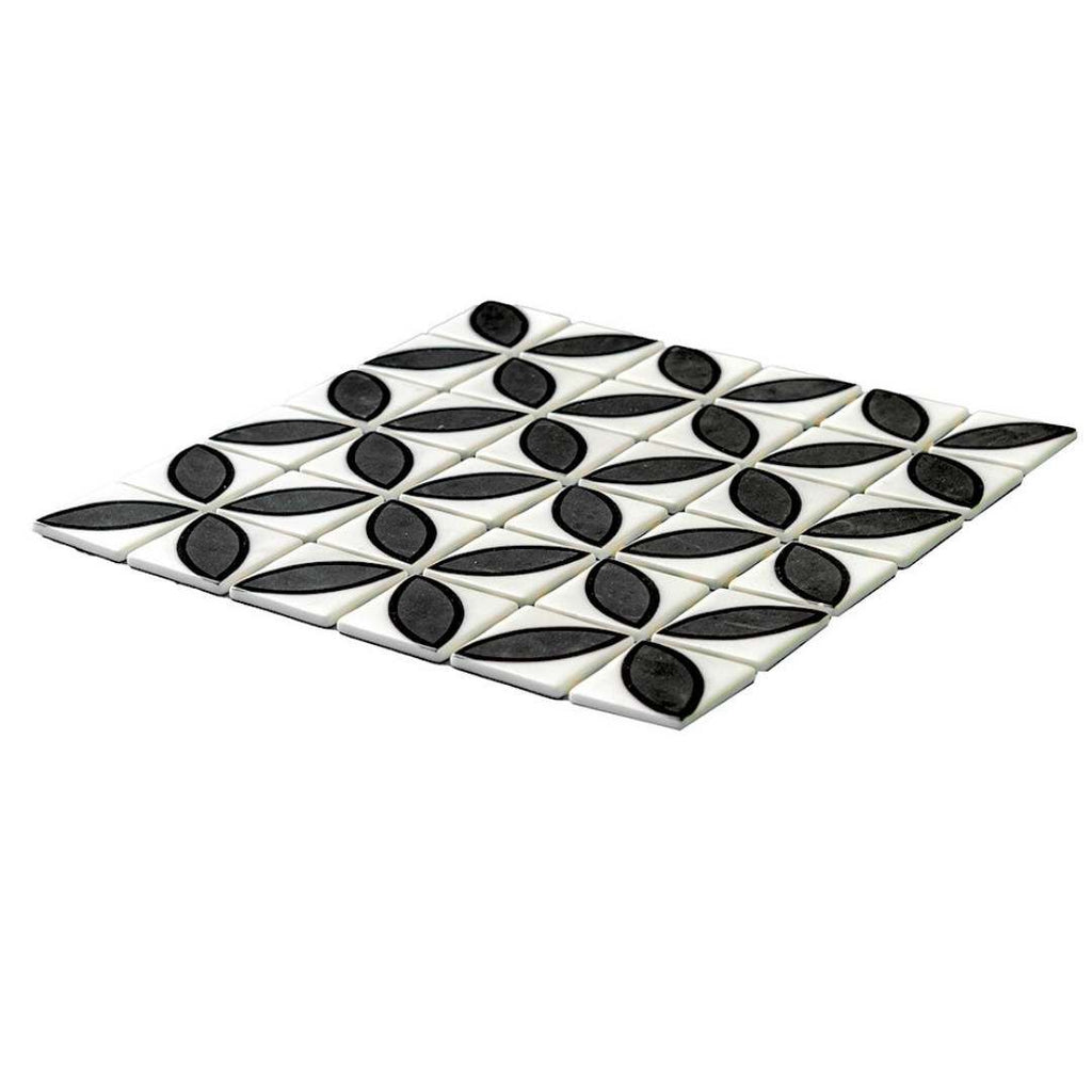 Timeless Penta Lily Glass Mosaic Tile