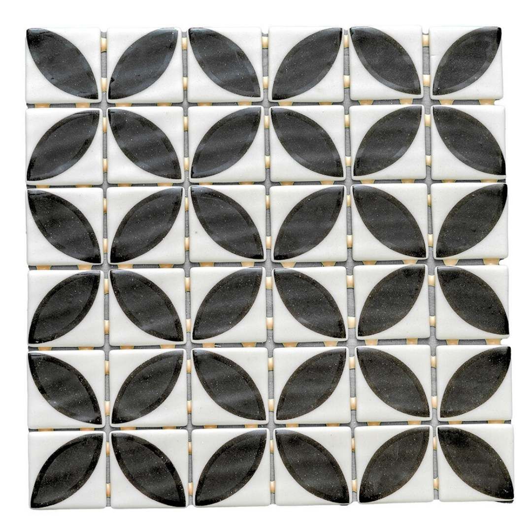 Timeless Penta Lily Glass Mosaic Tile