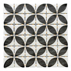 Timeless Penta Lily Glass Mosaic Tile