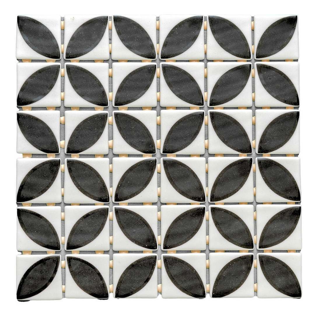 Timeless Penta Lily Glass Mosaic Tile