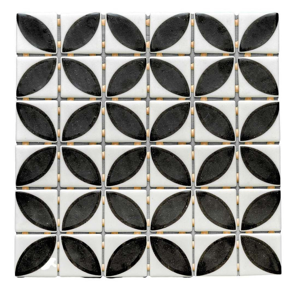 Timeless Penta Lily Glass Mosaic Tile