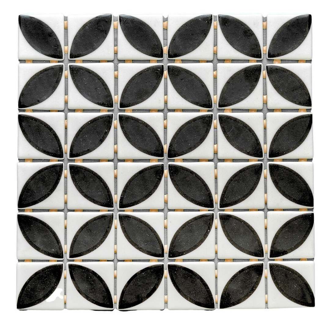 Timeless Penta Lily Glass Mosaic Tile