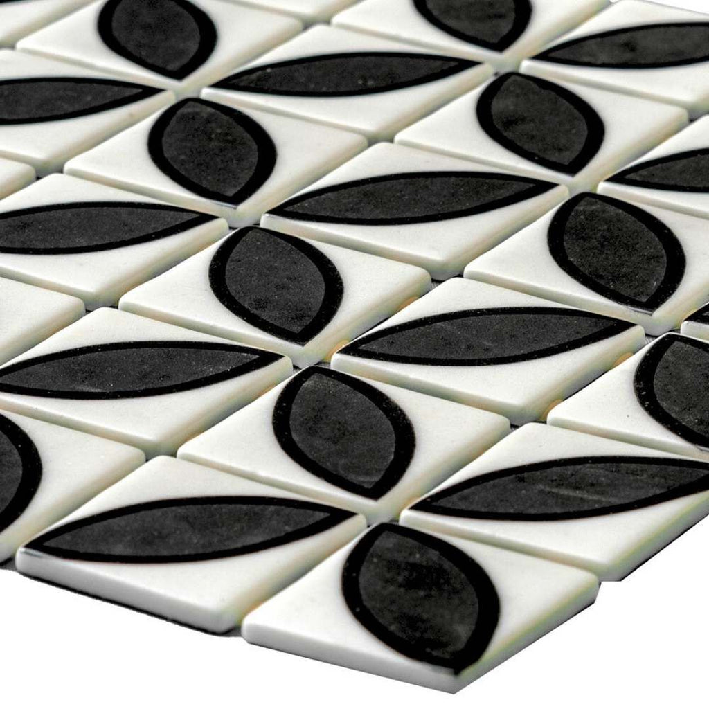Timeless Penta Lily Glass Mosaic Tile