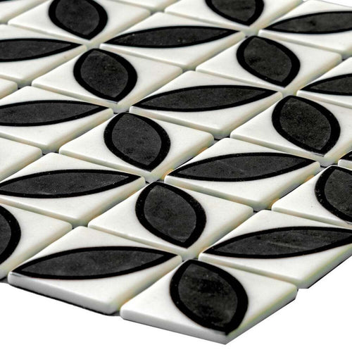 Timeless Penta Lily Glass Mosaic Tile