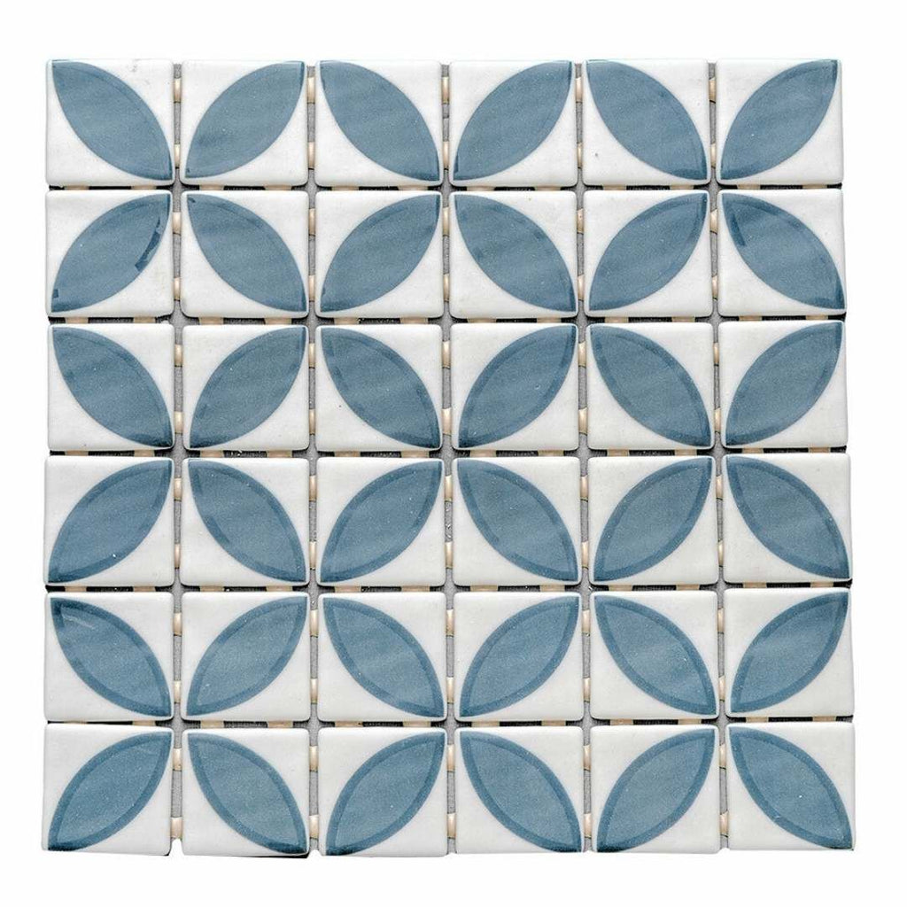Timeless Penta Lily Glass Mosaic Tile