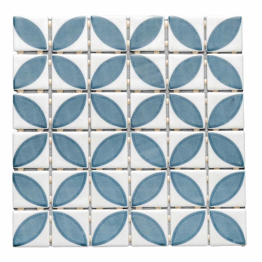 Timeless Penta Lily Glass Mosaic Tile